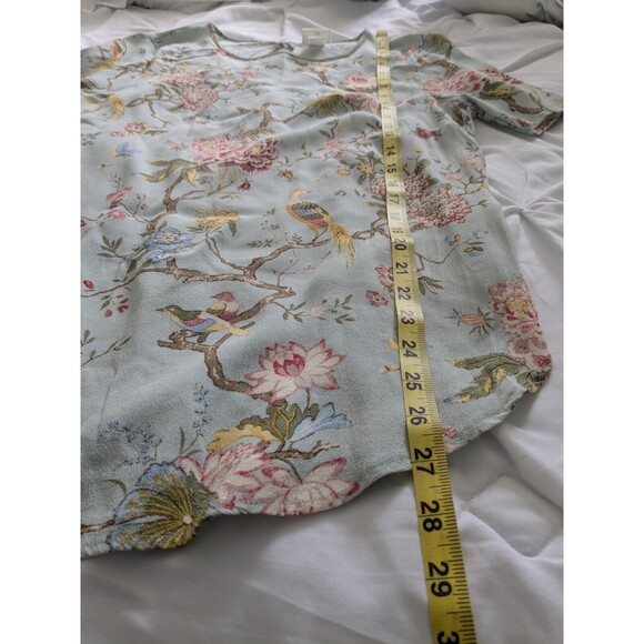 H&M GP&J Baker Collab Top Womens sz 8 Floral Bird Blouse Mint Blue Cottagecore - Picture 14 of 14